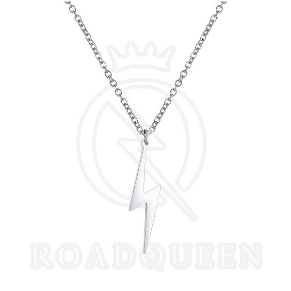 Stainless Steel Lightning Bolt Necklace