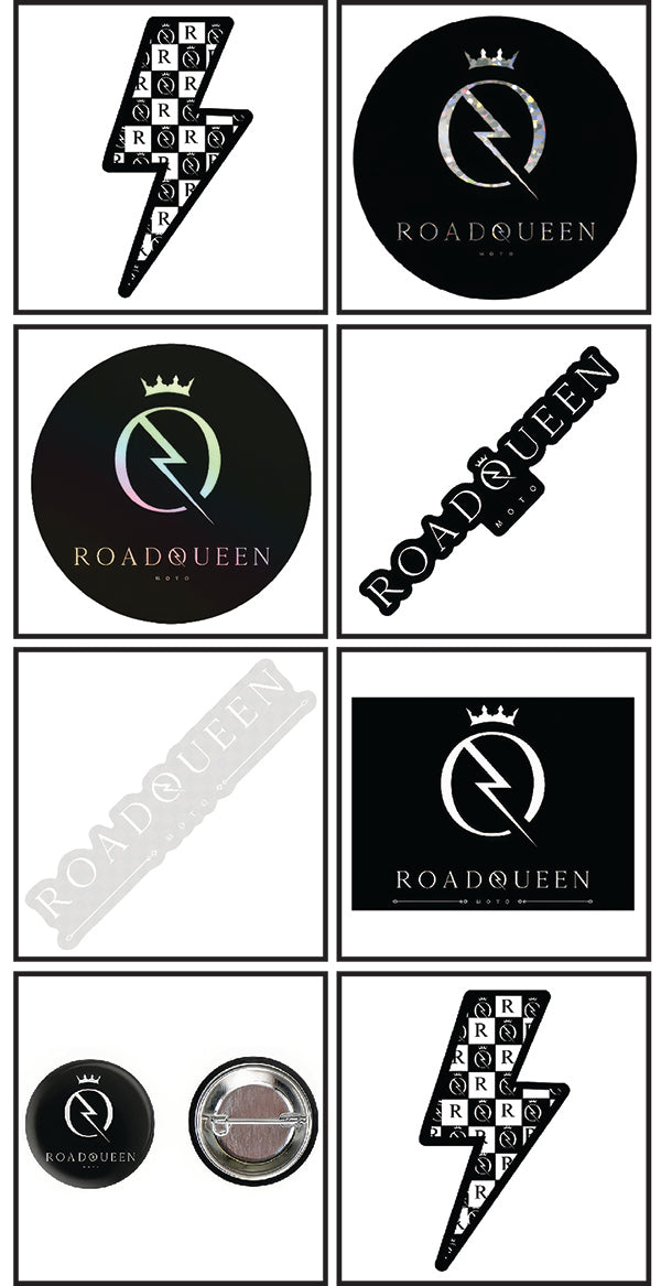 Road Queen 8 Piece Sticker and Pin Pack