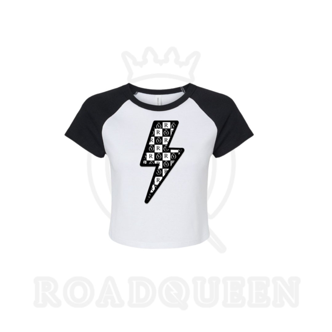 RQ Checkered Lightning Bolt Raglan Crop