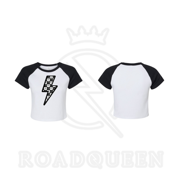 RQ Checkered Lightning Bolt Raglan Crop