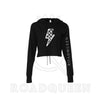 RQ Checkered Lightning Bolt Crop Hoodie